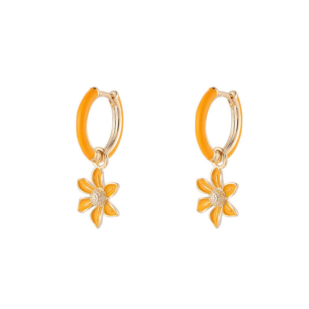 Orange Flower Earring- PER UNIT